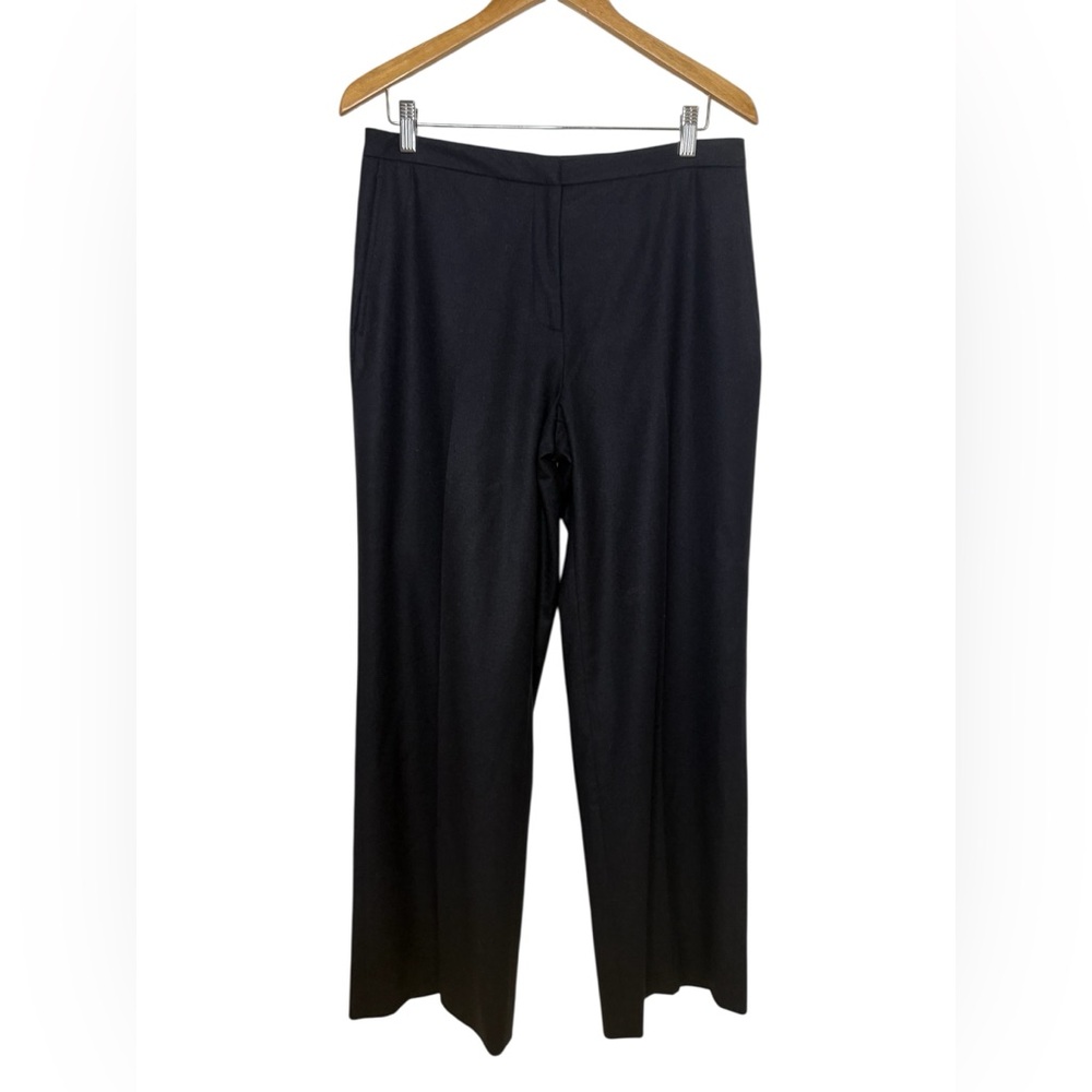 Loro Piana Black Virgin Wool Angora Blend Trouser Pants Size 46 US 12